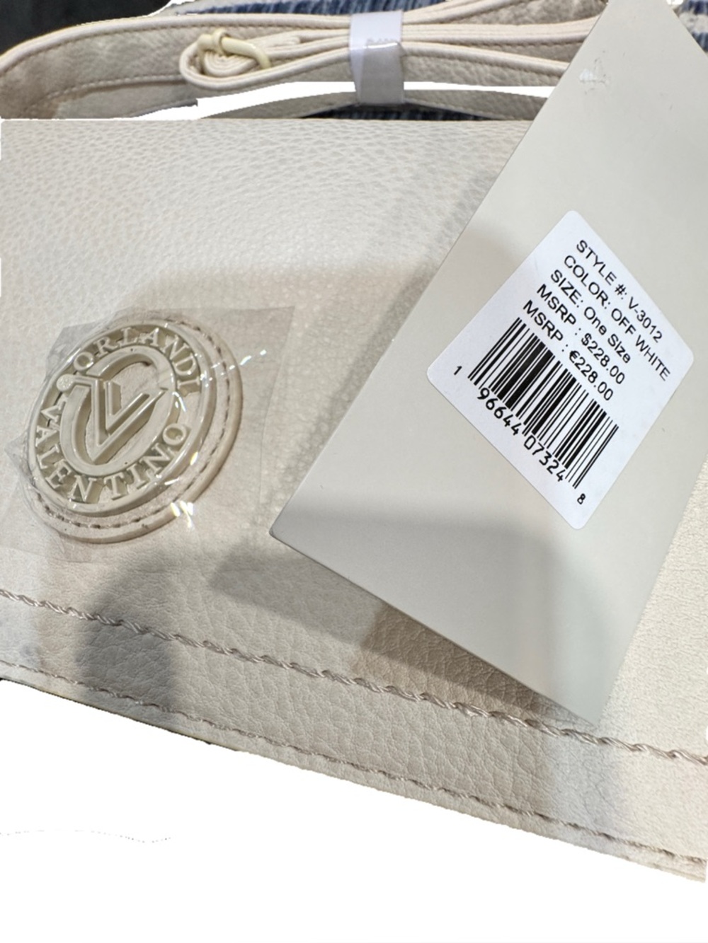 Valentino White Logo Leather Shoulder Bag - Picture 3 of 8